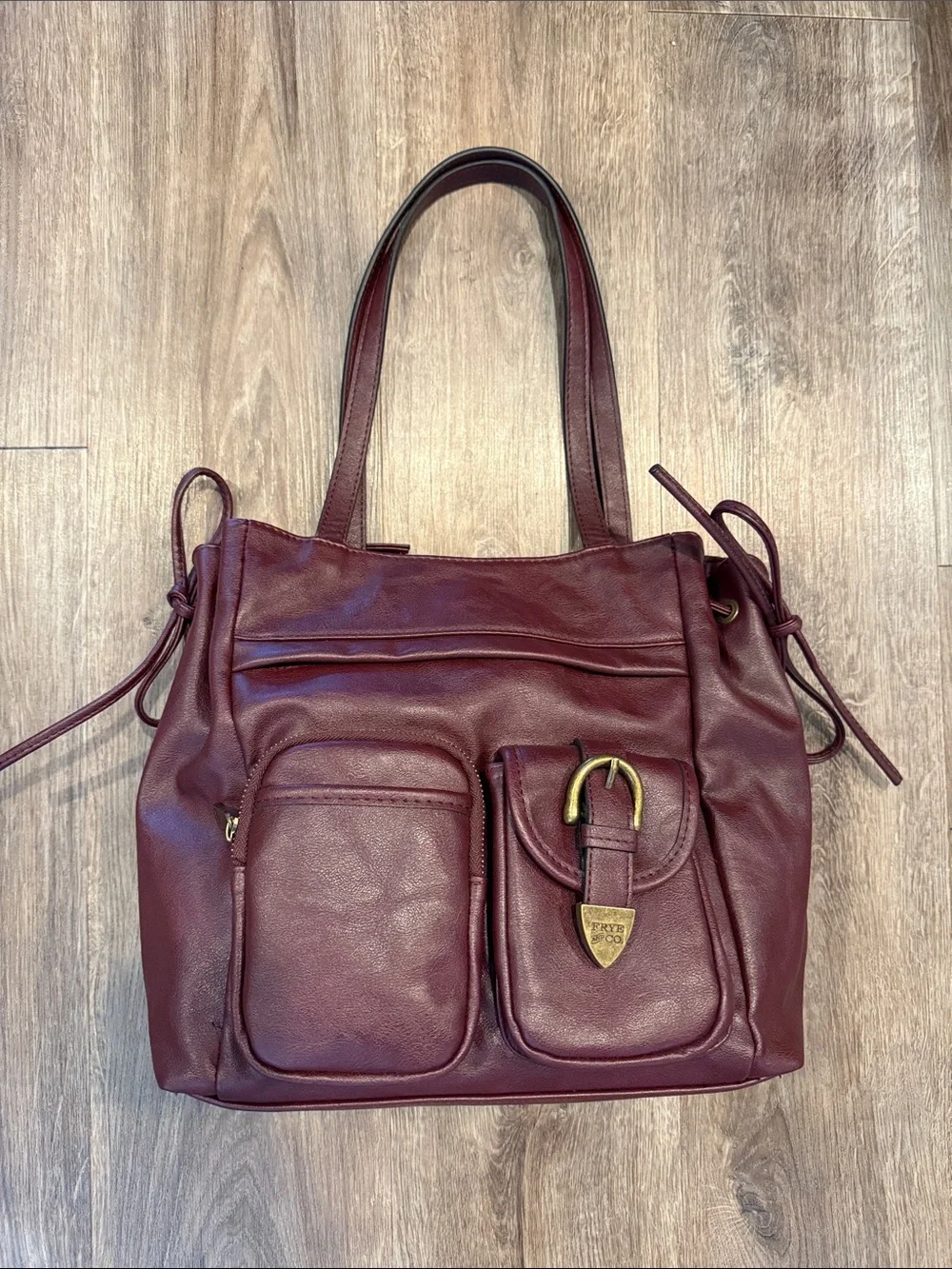 Frye and Co. Vegan Barolo Burgundy Red Tote Shoulder Bag